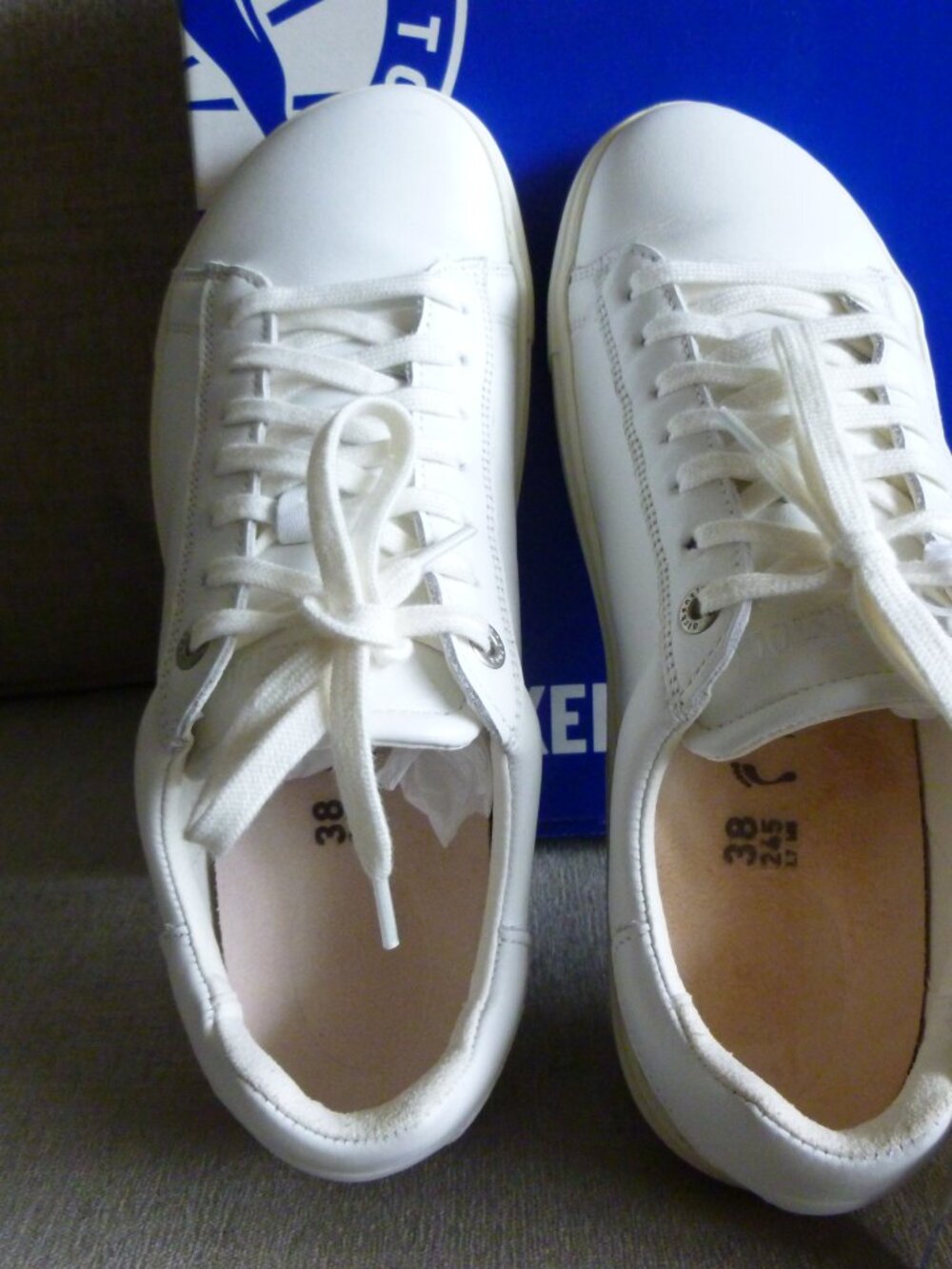 Womens BIRKENSTOCK 'Bend Low' White Leather Sneakers Size 38/8 Medium - Picture 8 of 13